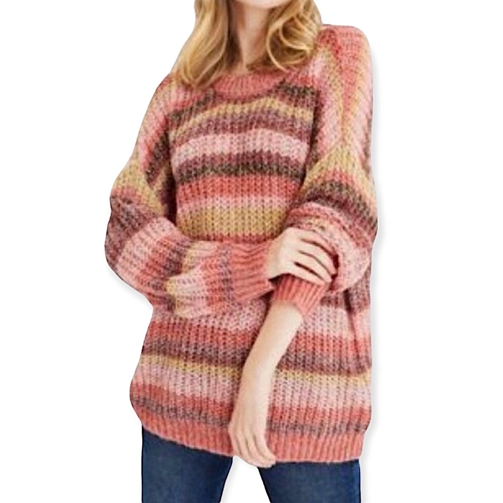 NWT American Eagle oversized chunky knit striped sweater size S